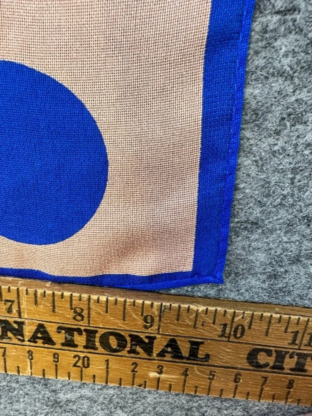 Vintage ADOLFO Silk Scarf, Polka Dots, Peachy Pink & Cobalt Blue 10